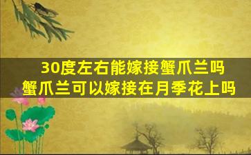 30度左右能嫁接蟹爪兰吗 蟹爪兰可以嫁接在月季花上吗